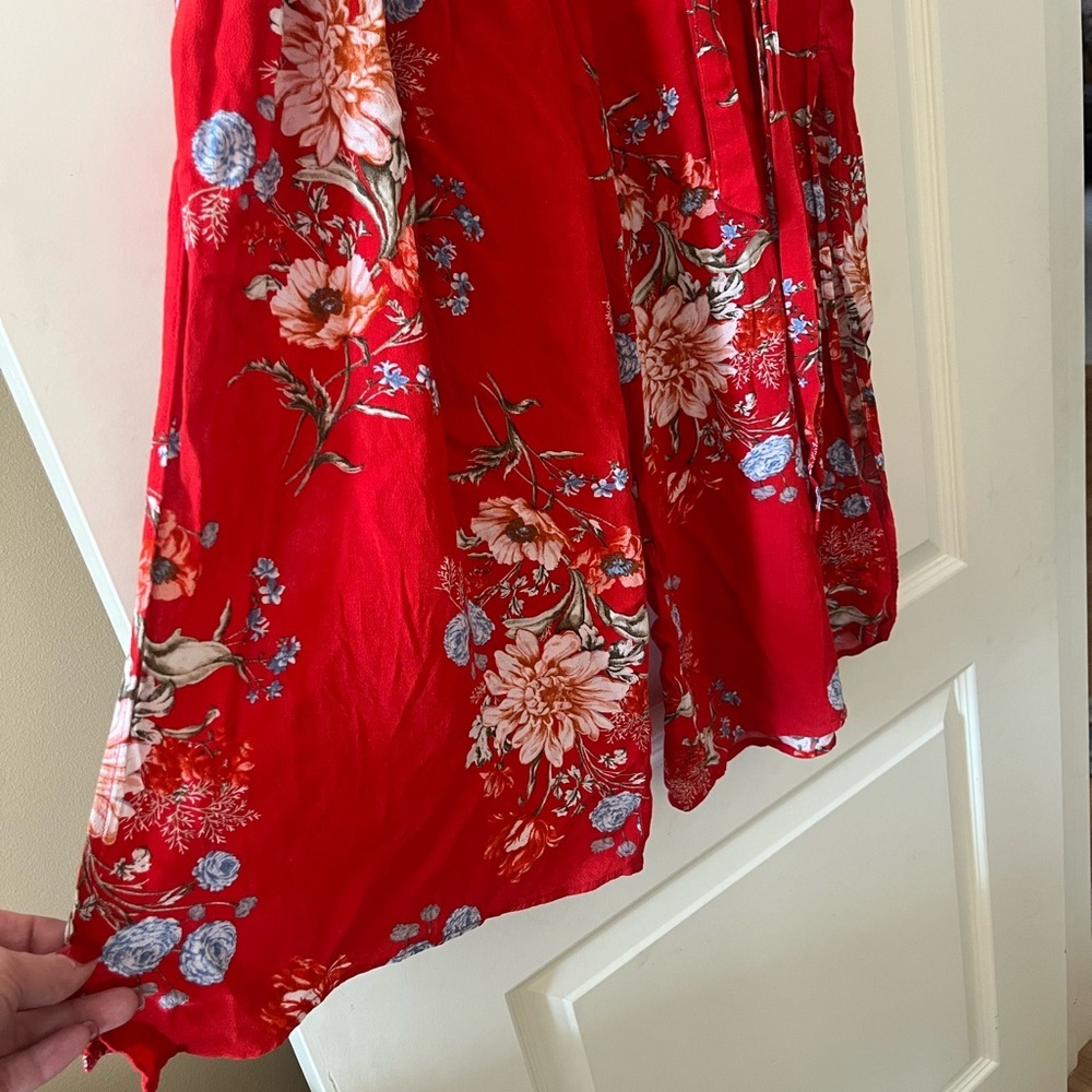 American Eagle Outfitters Red Floral Jumpsuit - Picture 11 of 14